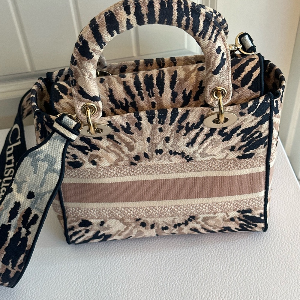 Christian Dior Bolso Lady D-Lite Lienzo Bordado Mediano - Picture 4 of 12